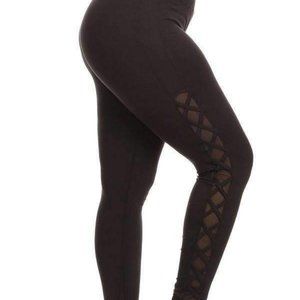 The Crossover Black Leggings-Plus